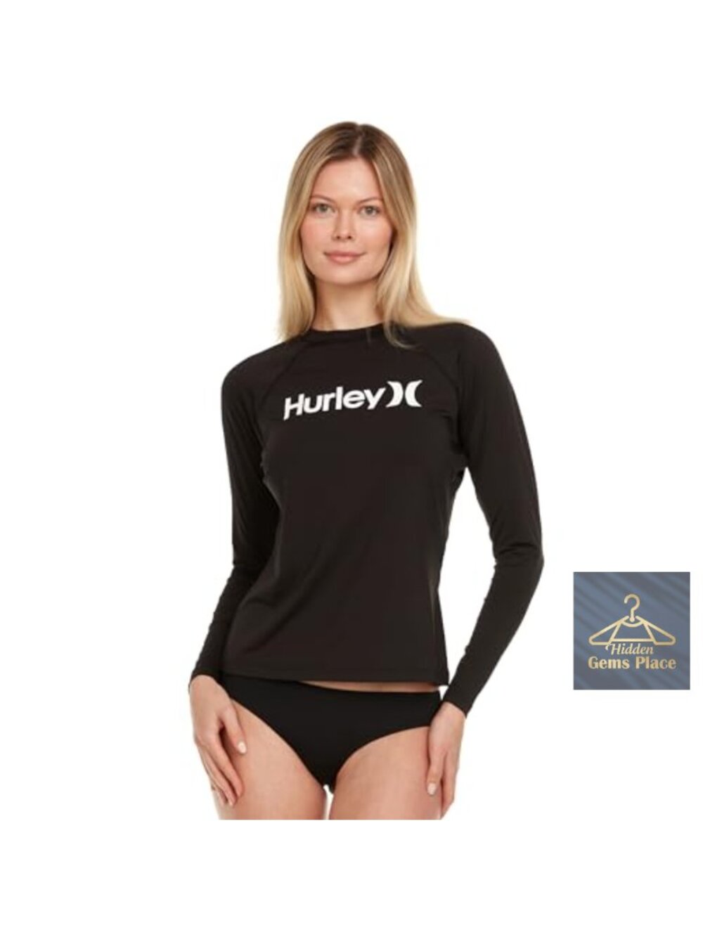 Hurley Women's Long Sleeve Rash Guard UPF 50+ Sun Protection Swim Shirt